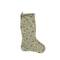 Hello Honey® 20" Green & Cream Cotton Velvet Printed Stocking with Floral Pattern